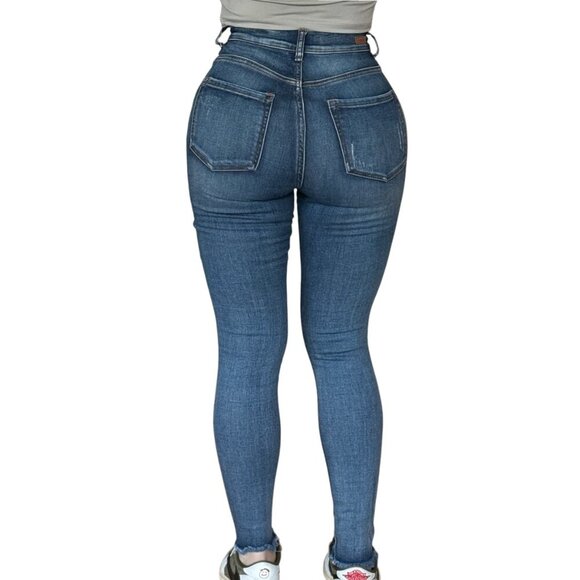 SNEAK PEEK SKINNY RIPPED DISTRESS JEANS - Picture 3 of 4